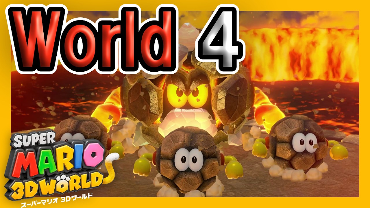 スーパーマリオ3Dワールドをプレイ World 4 - YouTube