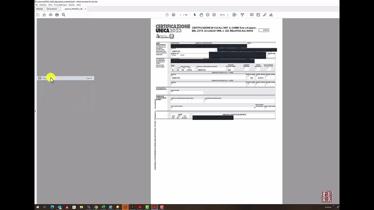 Modello CU download stampa e consegna YouTube