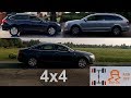 Audi A6 Quattro vs Subaru Outback S-AWD vs Skoda Superb AWD - 4x4 test on 3 rollers