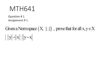 Mth641 Assignment # 1 Solution