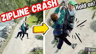 terrifying zipline crash in switzerland