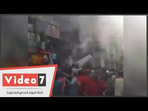 حريق هائل يلتهم 4 محلات وبرج سكنى فى طنطا و7سيارات إطفاء للسيطرة عليه