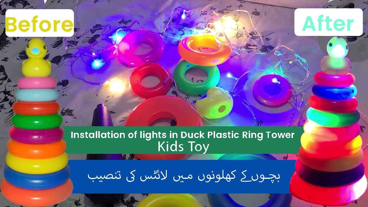 Installing LED in Duck Ring Tower Toy Bacho k khilone ko decor karain