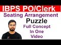 Puzzle and Seating Arrangement Full Concept In One Video For Ibps PO and Clerk