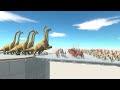 Brachiosaurus Herd CRUSH EVERYTHING on Two Tower Bridge - Animal Revolt Battle Simulator