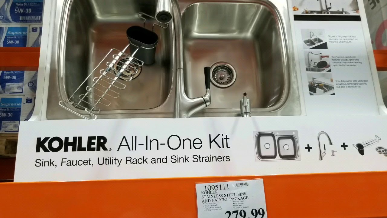 Costco Kohler All In One Kit Sink Faucet Rack And Strainers