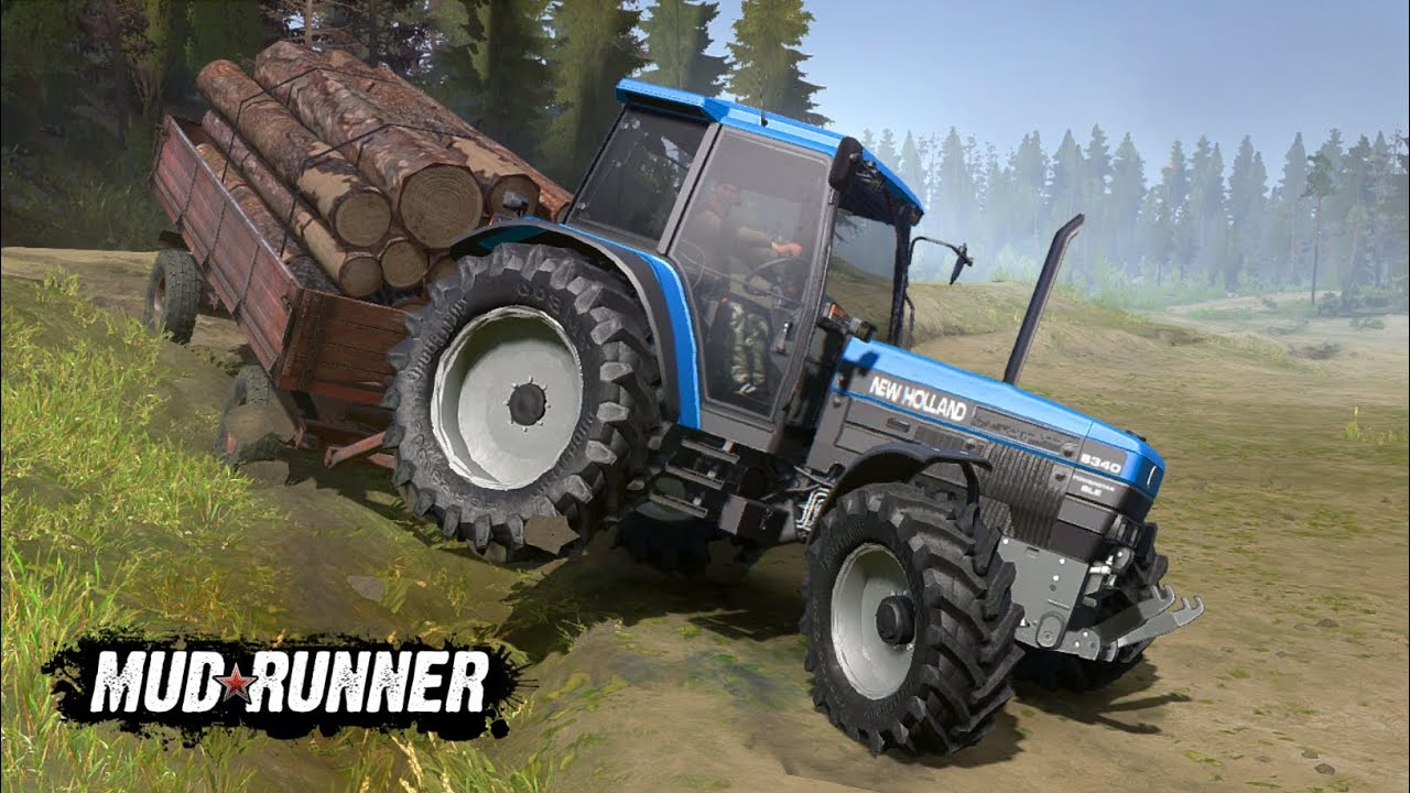 Spintires: MudRunner - NEW HOLLAND 8340 TRACTOR Driving in Mud 🚜⚠️ MudRunner Gameplay