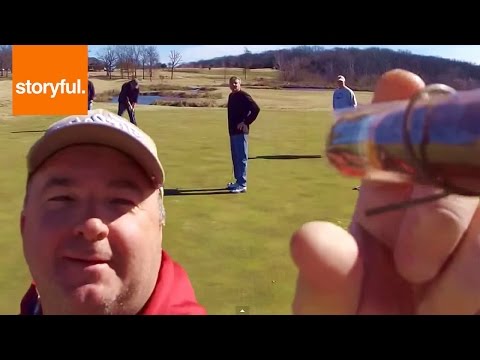 Drone Delivering Cigar To Golfers