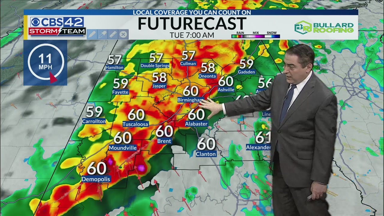 March 25th CBS 42 News at 4 pm Weather Update - YouTube