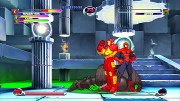 Marvel VS Capcom 2 - Spider-Man/Iceman/Iron Man - Expert Difficulty Playthrough