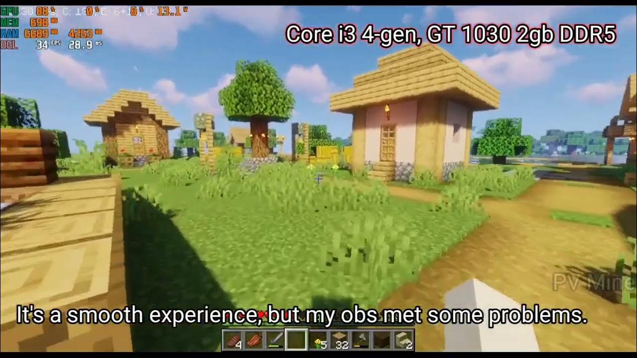 Minecraft on core i3 4gen GT 1030 in 2022/With shader and best performance YouTube