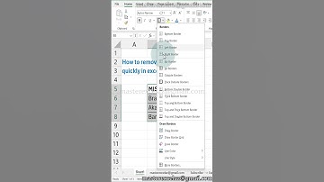 how to remove borders quickly in Excel - excel shorts