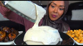 ASMR * Sudanese Food * Molah Roub & Assida * اصوات الاكل السوداني* ملاح روب وعصيدة