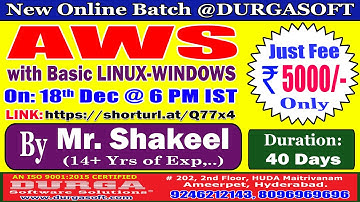 AWS with Basic LINUX-WINDOWS Online Training @ DURGASOFT