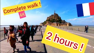 ⁴ᴷ Walking Mont-Saint-Michel, French Medieval Abbey, Normandy, France 4K 🇫🇷