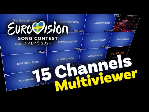How TV stations join together for Eurovision ? 15 channel multiviewer