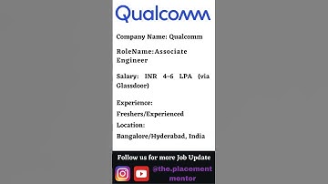 🚀 Qualcomm is Hiring! | Associate Test Engineer Job | Apply Now! 💼 #Shorts