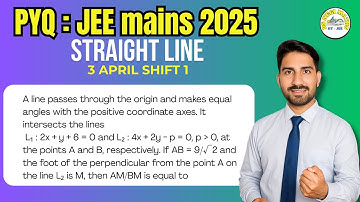 A line passes through the origin and makes equal angles with the positive coordinate axes. It int...