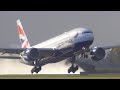 4K WET SPRAY Take Offs Rwy 36L&36C China Southern A350 , Aeroflot B77W , British Airways B772 & MORE