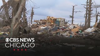 Illinois and Indiana governors tour towns damaged by Tuesday's tornadoes