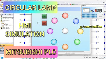 GX Works2 : Circular lamp with Mitsubishi PLC Q Series Connected With HMI Simulation