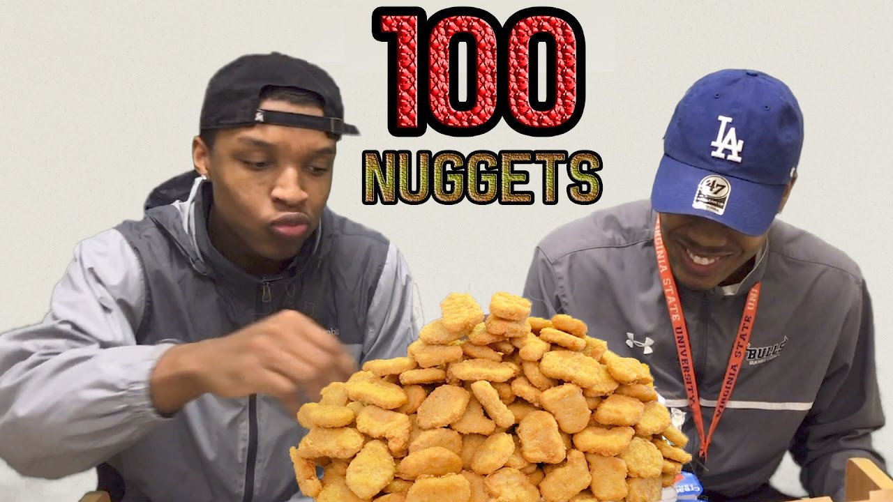 EATING 100 CHICKEN NUGGETS IN TEN MINUTES!!! - YouTube