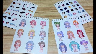 Stickers tí hon/Chọn trang phục sticker cho 18 cô gái/Sticker đẹp cute/Hình dán tạo mẫu váy giầycute