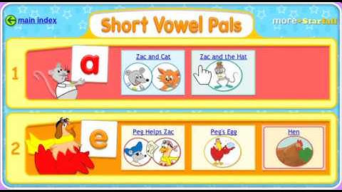 "Short Vowel Pals!" a Starfall™ Movie from Starfall.com