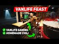 Homemade chili and vanlife gaming on public wifi  vanlife feast