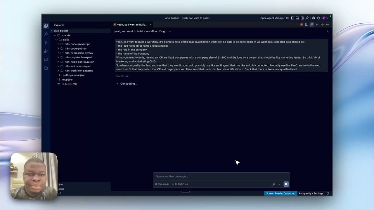 Building n8n workflows with Claude AI in Antigravity IDE