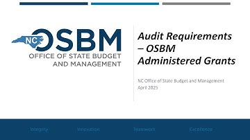 Audit Requirements and Reporting for OSBM-Administered Grants