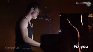 Shawn Mendes - Fix You (Cover) Live performance (Verizon Up Concert) Part 2