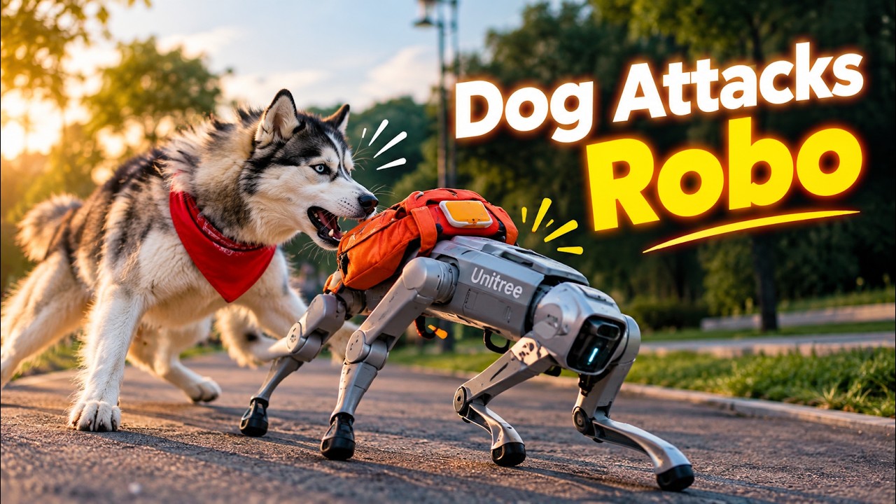 Unitree Robot Dog Survives Husky Attack With Bizarre Moves