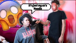 WEARING MY EX’s HOODIE AROUND MY BOYFRIEND PRANK!