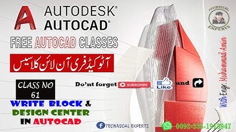 Write block & design center in Autocad || AutoCAD 2D tutorial for beginners in URDU and HINDI || #61