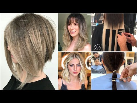 NUEVO CORTE DE PELO PARA MUJER MEDIO LARGO - CORTE PARA CARA REDONDA OTOÑO-INVIERNO EN CAPAS CORTAS
