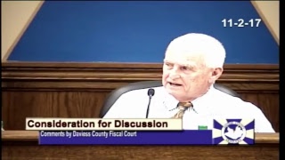 Daviess County Fiscal Court Meeting November 2, 2017