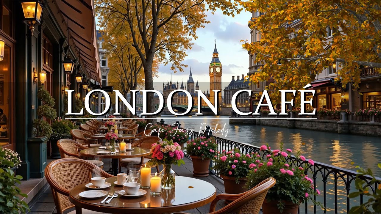 London Bossa Nova Sunset ☕🍂 Elegant Riverside Jazz & Cozy Café Ambience for Autumn Evenings