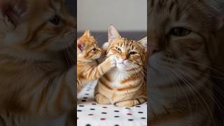 Kitten Pats Big Cat’s Face with Love 아기 고양이의 사랑스러운 뺨 톡톡