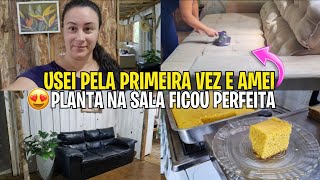 Testei Pela Primeira Vez E Ameicoloquei Planta Na Salaalmoço E Bolo De Fubá Delicioso