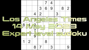 Sudoku solution – Los Angeles Times sudoku 14 May 2023 Expert level