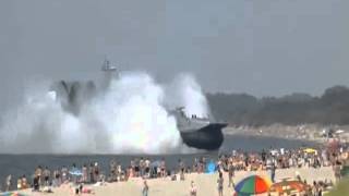 Russian Darth Vader Hovercraft Lands On Busy Beach (Star Wars- The Imperial March)