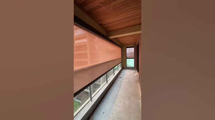 Balcony privacy protection, windproof rolling curtain, retractable screen #shade #patio #design