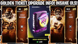 GOLDEN TICKET UPGRADE INFO! REDUX SPECIAL OFFER! ULS RAY LEWIS, AP, AND REINFIELDT!