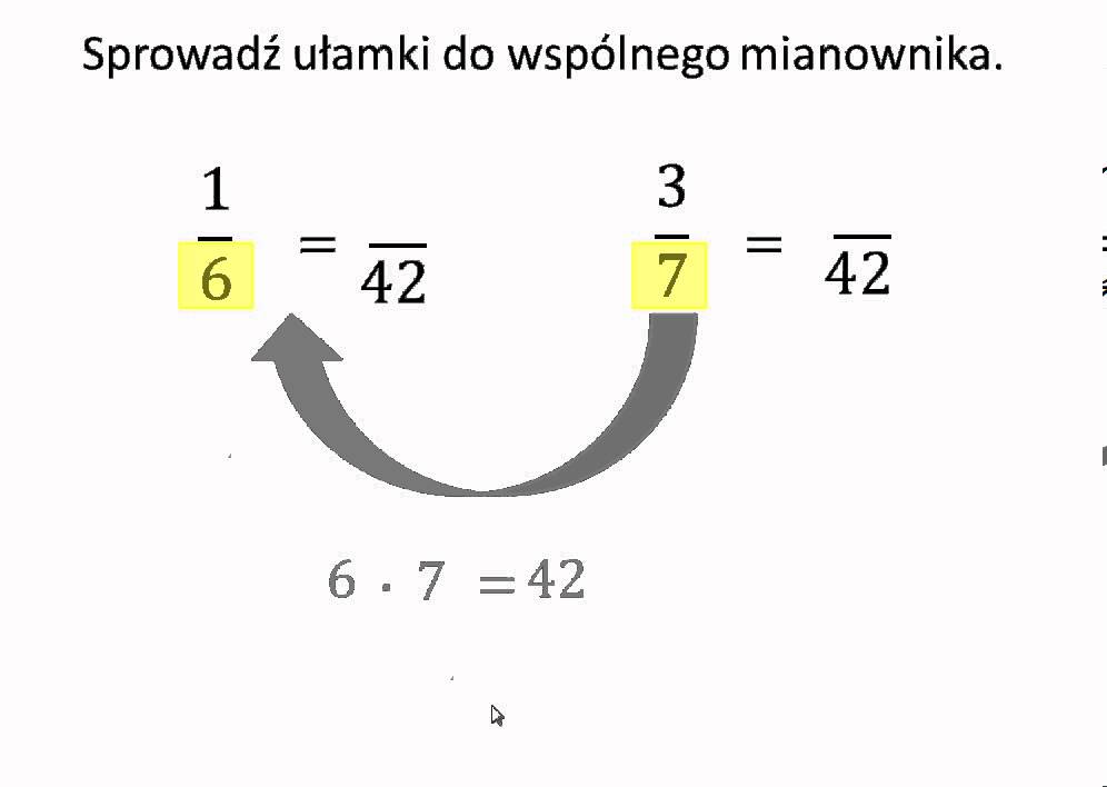 Czy W Dodawaniu Ułamków Sprowadzamy Do Wspólnego Mianownika Sprowadź ułamki do wspólnego mianownika - przykład - YouTube
