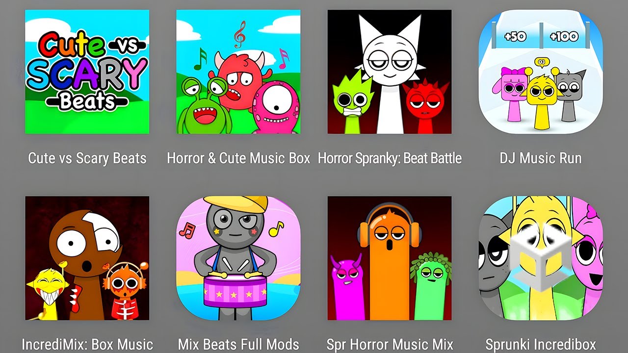 New Sprunki Mods:Cute VS Scary Beats,Horror Spranky Beat Battle,ParaSprunki,Sprunkstard,Sprinkle Mod
