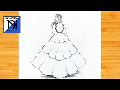 Premium Vector | Dresses drawing by one continuous line vector