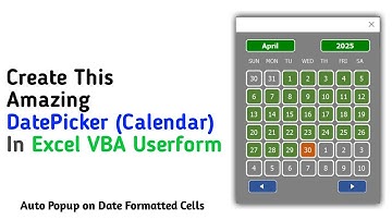 How to create Date Picker in Userform | How to make Calendar in excel VBA | Dynamic Calendar Part 1