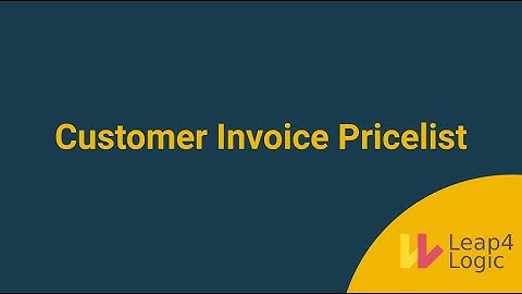 Odoo   Customer Invoice Pricelist