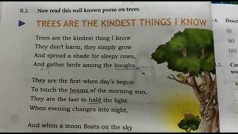 DAV nahan, class 3 .English reader , unit 2 (B) Trees are the kindest things i know, (part 3)